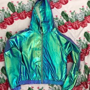 Forever 21 wind breaker jacket holographic, medium
